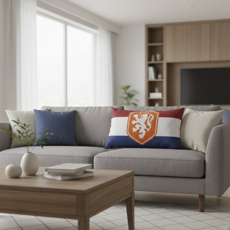 Fan kussen Nederlands Elftal met vlag (50 x 30 cm)